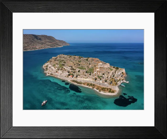 Framed Print : Spinalonga Island, Elounda, Mirabello Gulf, Lasithi, Crete, Greece