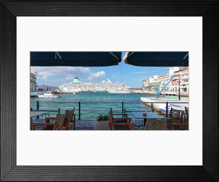 Framed Print : Cruiser at the port of Agios Nikolaos, Lasithi, Crete, Greece Framed Print : Cruiser at the port of Agios Nikolaos, Lasithi, Crete, Greece