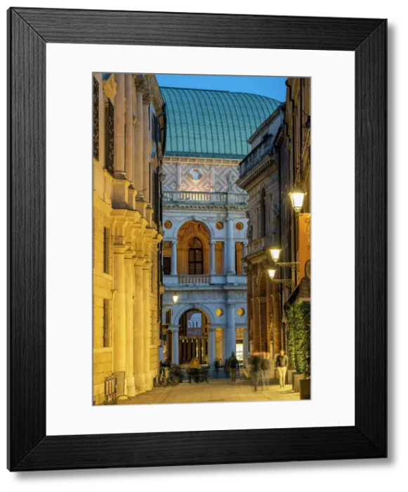 Framed Print : Scenic street in the old town with Basilica Palladiana, Vicenza, Veneto, Italy Framed Print : Scenic street in the old town with Basilica Palladiana, Vicenza, Veneto, Italy