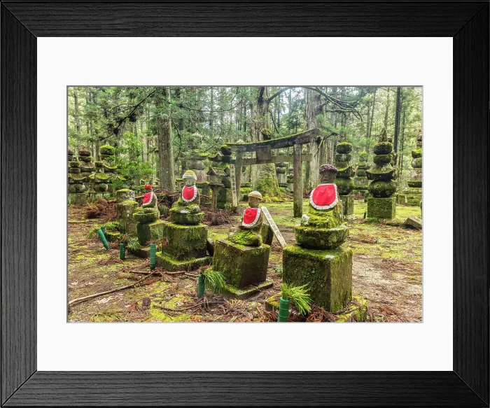 Framed Print : Buddhist statues, Okunoin Cemetery in Koya, Mount Koya, Kansai region, Honshu, Japan Framed Print : Buddhist statues, Okunoin Cemetery in Koya, Mount Koya, Kansai region, Honshu, Japan