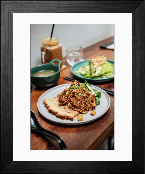 Framed Print : Noodles with Pork, George Town, Pulau Pinang, Penang, Malaysia, Asia Framed Print : Noodles with Pork, George Town, Pulau Pinang, Penang, Malaysia, Asia
