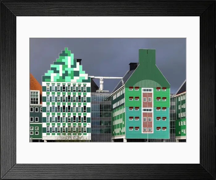 Framed Print : Modern architecture in the city centre of Zaandam, North Holland, Netherlands Framed Print : Modern architecture in the city centre of Zaandam, North Holland, Netherlands