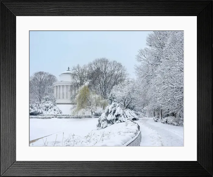 Framed Print : Temple of Vesta Water Tower, Saxon Garden, winter, Warsaw, Masovian Voivodeship, Poland