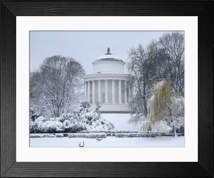 Framed Print : Temple of Vesta Water Tower, Saxon Garden, winter, Warsaw, Masovian Voivodeship, Poland