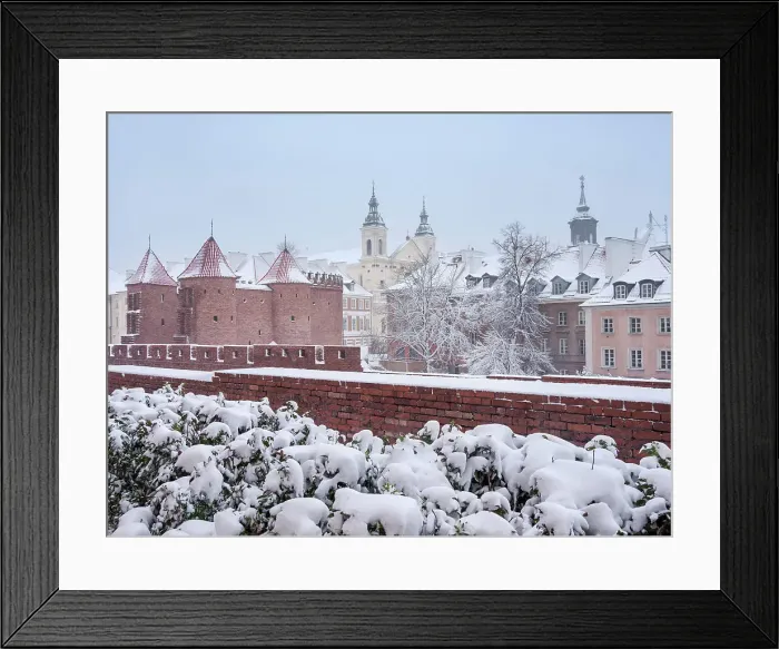 Framed Print : Old Town Wall and Barbican, winter, Warsaw, Masovian Voivodeship, Poland Framed Print : Old Town Wall and Barbican, winter, Warsaw, Masovian Voivodeship, Poland
