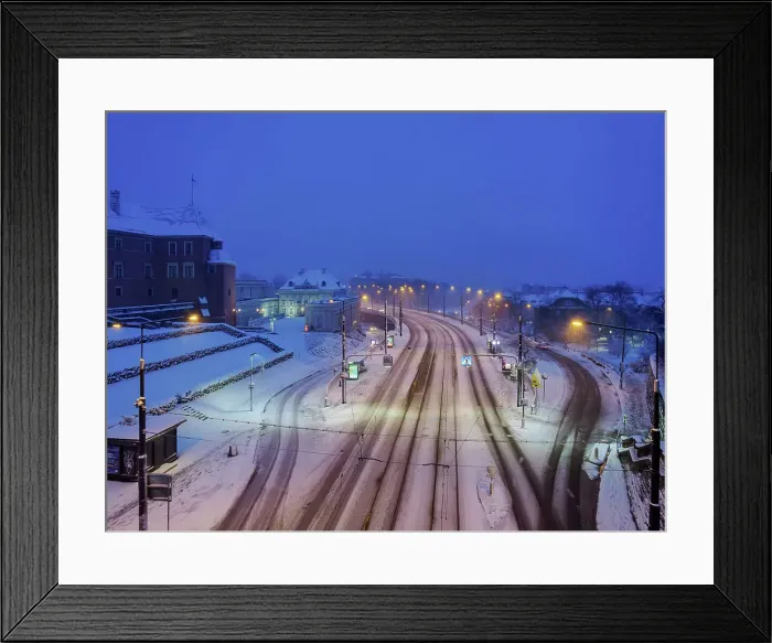 Framed Print : Warsaw W-Z Route at dawn, elevated view, Warsaw, Masovian Voivodeship, Poland Framed Print : Warsaw W-Z Route at dawn, elevated view, Warsaw, Masovian Voivodeship, Poland