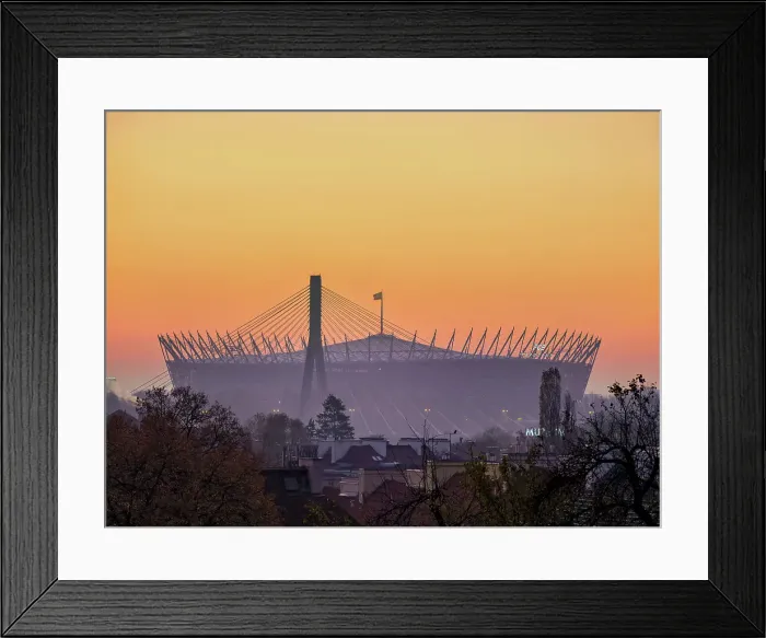 Framed Print : PGE Narodowy National Stadium at dawn, Warsaw, Masovian Voivodeship, Poland