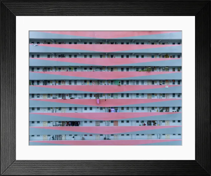 Framed Print : Exterior of Apartment Building, Singapore, Asia Framed Print : Exterior of Apartment Building, Singapore, Asia