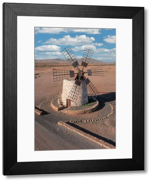 Framed Print : Traditional windmill Molino de Tefia, Tefia, Fuerteventura, Canary Islands, Spain