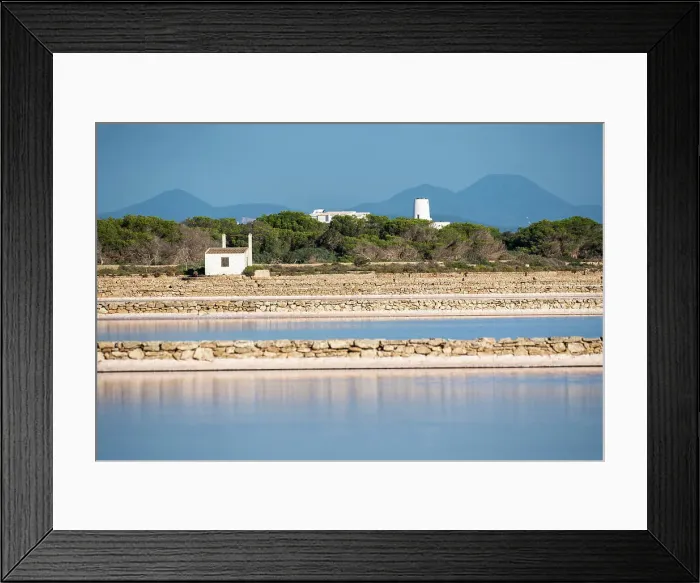 Framed Print : Spain, Balearic Islands, Formentera, Salines d'en Marroig, Landscape of the Marroig saltworks Framed Print : Spain, Balearic Islands, Formentera, Salines d'en Marroig, Landscape of the Marroig saltworks