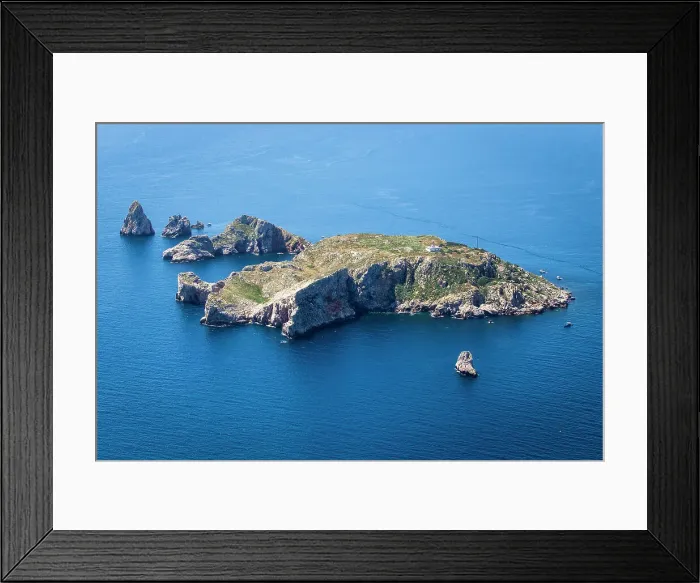Framed Print : Spain, Catalonia, Costa Brava, L'Estartit, Aerial view of the Medas Islands Framed Print : Spain, Catalonia, Costa Brava, L'Estartit, Aerial view of the Medas Islands