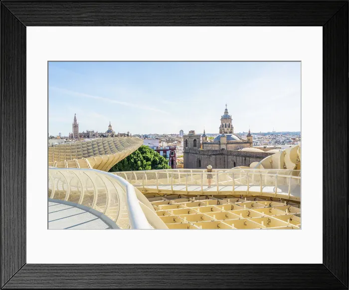 Framed Print : A woman at the Metropol Parasol, Seville, Andalusia, Spain. MR Framed Print : A woman at the Metropol Parasol, Seville, Andalusia, Spain. MR