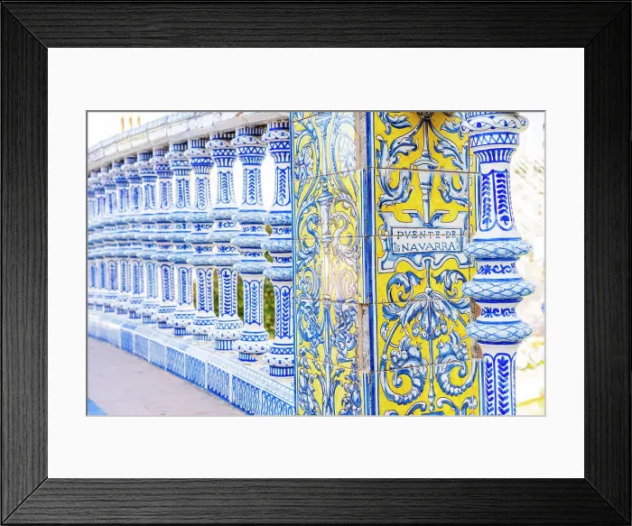 Framed Print : Navarra Bridge, Plaza Espana, Seville, Andalusia, Spain Framed Print : Navarra Bridge, Plaza Espana, Seville, Andalusia, Spain