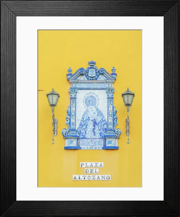 Framed Print : Tiled religious icon, Seville, Andalusia, Spain