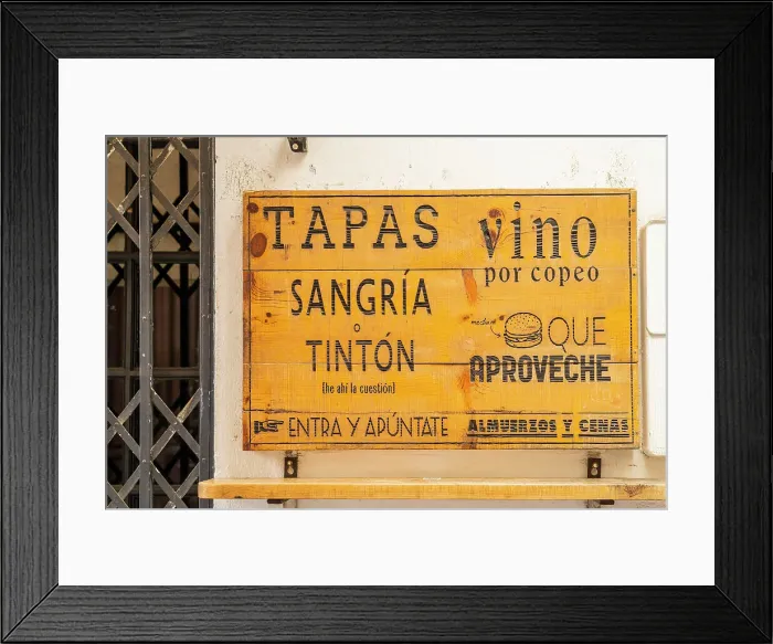 Framed Print : Wooden sign, Seville, Andalusia, Spain Framed Print : Wooden sign, Seville, Andalusia, Spain