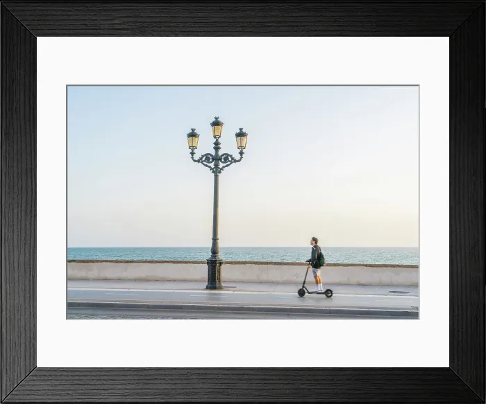 Framed Print : Man on a scooter, Cadiz, Andalusia, Spain Framed Print : Man on a scooter, Cadiz, Andalusia, Spain