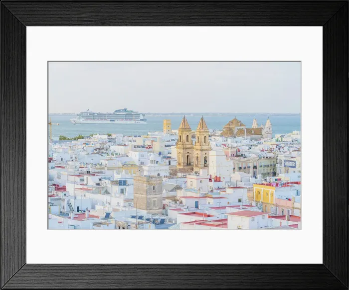 Framed Print : The view from Tavira Tower, Cadiz, Andalusia, Spain