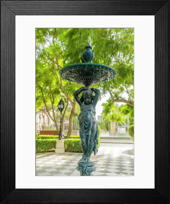 Framed Print : Fountain Nina Canastera in Parque Genoves, Cadiz, Andalusia, Spain Framed Print : Fountain Nina Canastera in Parque Genoves, Cadiz, Andalusia, Spain