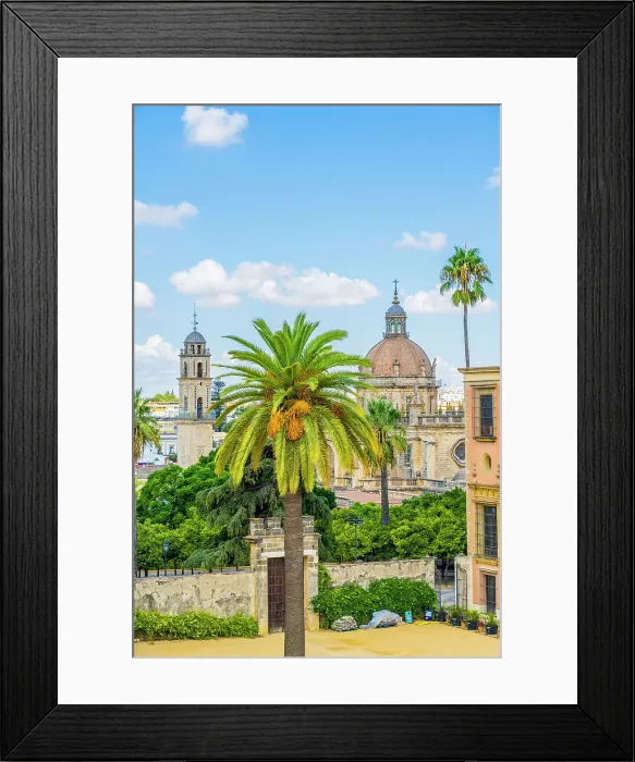 Framed Print : View of the Jerez Cathedral from the Alcazar de Jerez, Jerez de la Frontera, Andalusia, Spain Framed Print : View of the Jerez Cathedral from the Alcazar de Jerez, Jerez de la Frontera, Andalusia, Spain