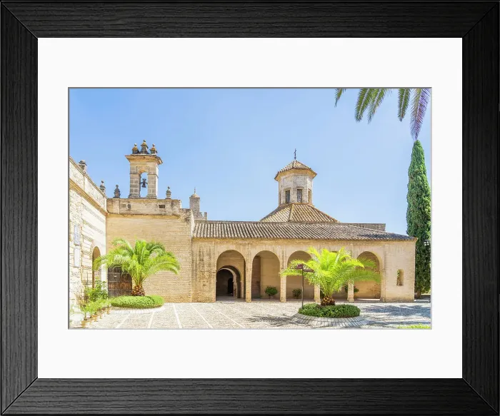 Framed Print : Courtyard outside the mosque at the Alcazar de Jerez, Jerez de la Frontera, Andalusia, Spain