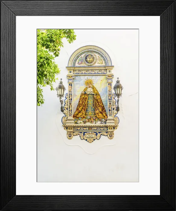 Framed Print : Tiled icon outside Real Iglesia De San Dionisio Areopagita, Jerez de la Frontera, Andalusia, Spain Framed Print : Tiled icon outside Real Iglesia De San Dionisio Areopagita, Jerez de la Frontera, Andalusia, Spain