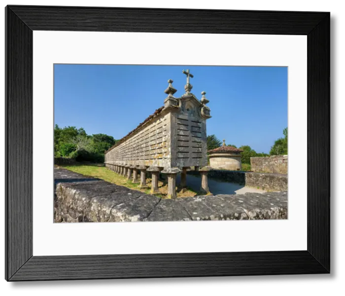 Framed Print : Spain, Galicia, raised granary near Carnota village