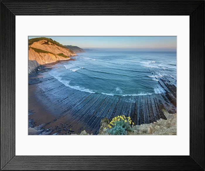 Framed Print : Spain, Basque Country, Costa Itxaspe, Flysch rock Framed Print : Spain, Basque Country, Costa Itxaspe, Flysch rock
