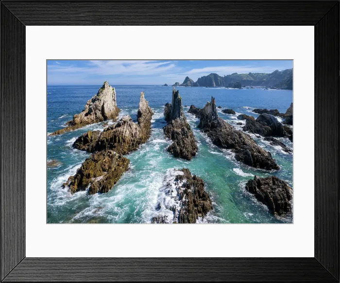 Framed Print : Spain, Asturias, Playa de la Gueirua, beach near Gueirua village Framed Print : Spain, Asturias, Playa de la Gueirua, beach near Gueirua village