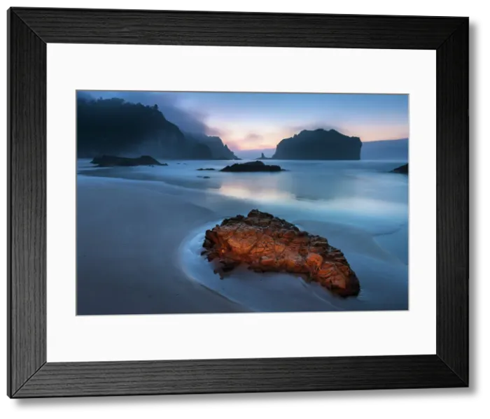 Framed Print : Spain, Asturias, Playa de la Franca, beach near la Franca town Framed Print : Spain, Asturias, Playa de la Franca, beach near la Franca town