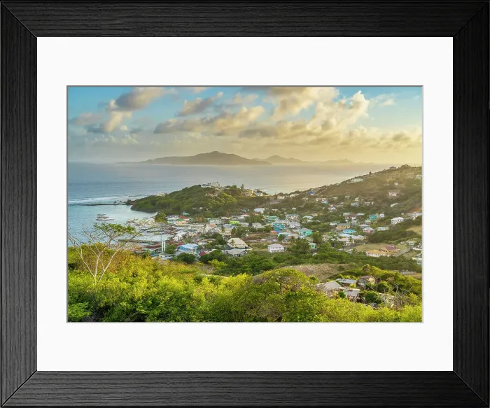 Framed Print : Elevated View from Fort Clifton over Clifton, Union Island, Grenadines, Saint Vincent and the Grenadines Islands, Caribbean