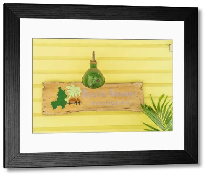 Framed Print : Basils Bar sign, Mustique, Grenadines, Saint Vincent and the Grenadines Islands, Caribbean Framed Print : Basils Bar sign, Mustique, Grenadines, Saint Vincent and the Grenadines Islands, Caribbean