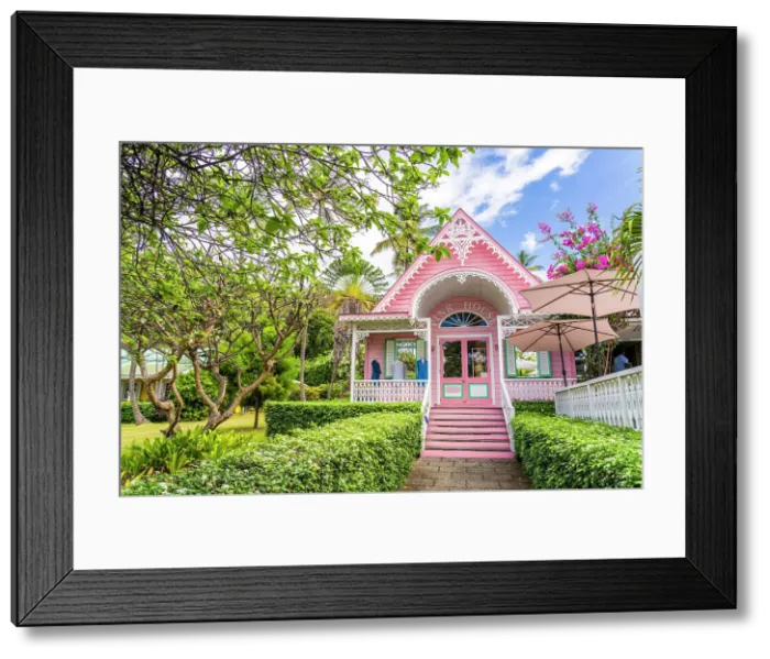 Framed Print : The Pink House store, Mustique, Grenadines, Saint Vincent and the Grenadines Islands, Caribbean Framed Print : The Pink House store, Mustique, Grenadines, Saint Vincent and the Grenadines Islands, Caribbean