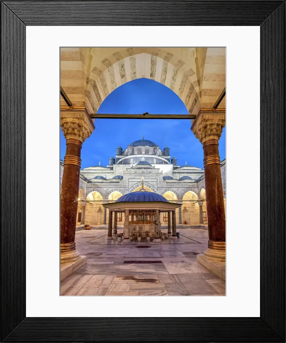 Framed Print : Night view of Bayezid II Mosque, Fatih, Istanbul, Turkey