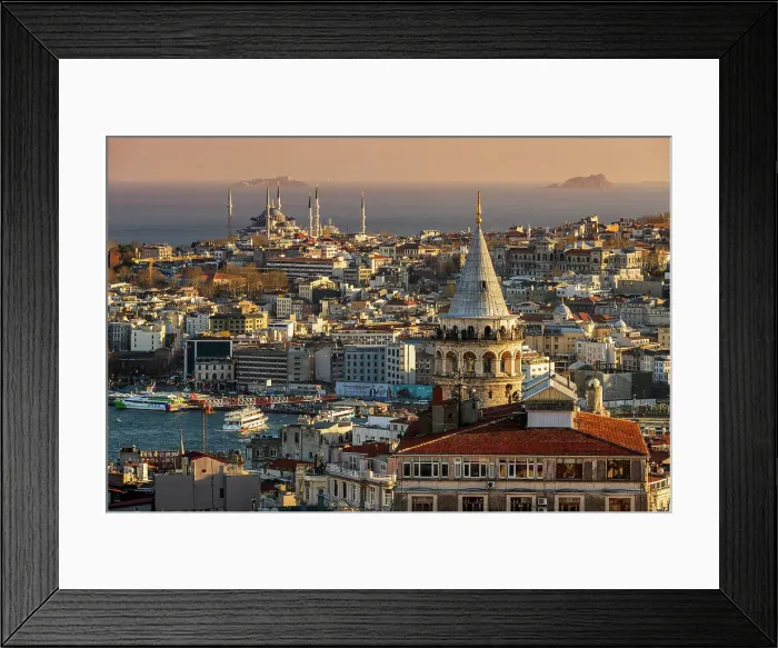 Framed Print : Scenic city skyline at sunset, Istanbul, Turkey Framed Print : Scenic city skyline at sunset, Istanbul, Turkey