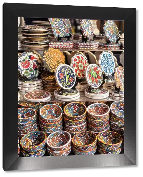 Souvenirs on display in the Spice Souk, Deira, Dubai, United Arab Emirates