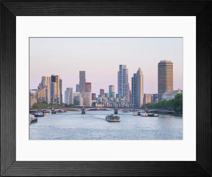 Framed Print : Nine Elms and River Thames, London, England, UK Framed Print : Nine Elms and River Thames, London, England, UK
