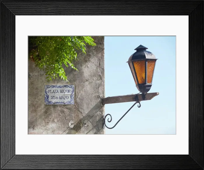Framed Print : Detail of a traditional street lamp in Plaza Mayor, the main square of Colonia del Sacramento, Uruguay. Colonia was declared UNESCO World Heritage Site in 1995 Framed Print : Detail of a traditional street lamp in Plaza Mayor, the main square of Colonia del Sacramento, Uruguay. Colonia was declared UNESCO World Heritage Site in 1995