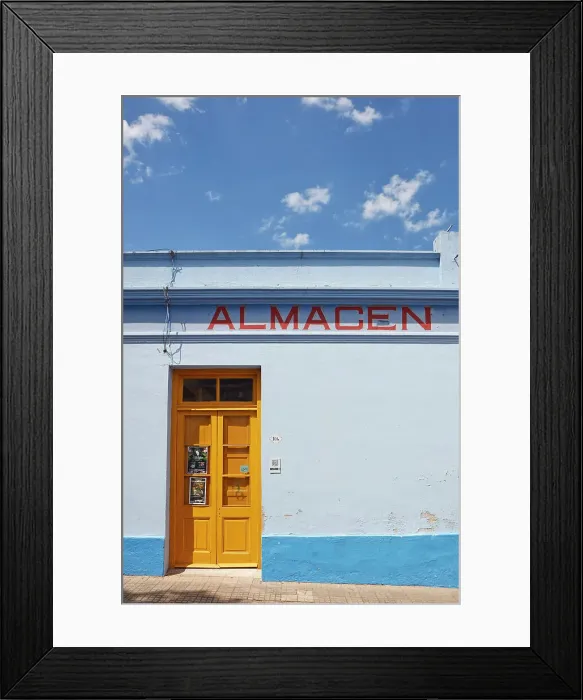 Framed Print : Exterior facade of a shop in the historical cask of Colonia del Sacramento, Uruguay. Colonia was declared UNESCO World Heritage Site in 1995
