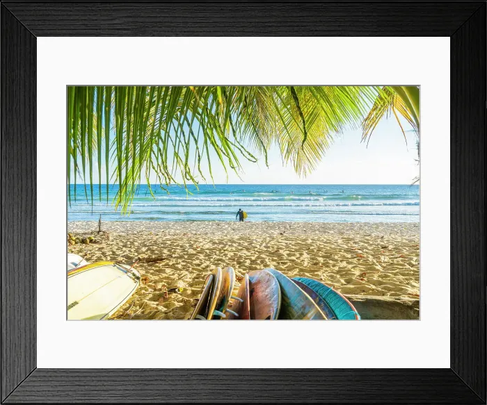 Framed Print : Surf Boards on Drill Hall Beach, Barbados, Caribbean
