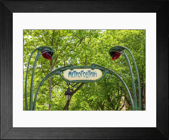 Framed Print : Metro Sign at St Michel, Paris, France Framed Print : Metro Sign at St Michel, Paris, France