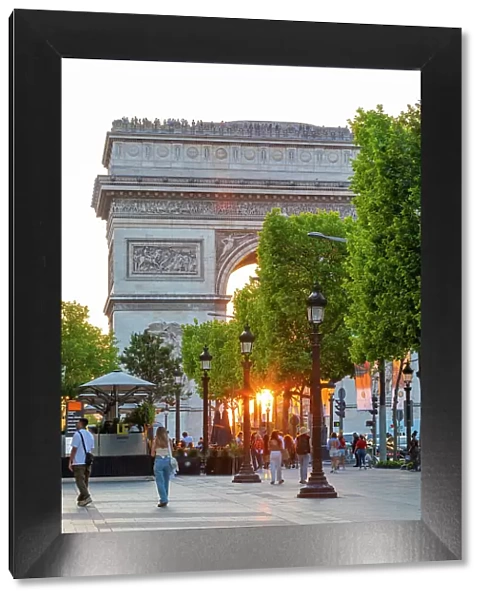 Arc De Triomphe at Sunset, Paris, France