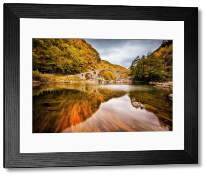 Framed Print : Dyavolski most (Devil's Bridge) over the Arda River, Rhodope Mountains, Bulgaria Framed Print : Dyavolski most (Devil's Bridge) over the Arda River, Rhodope Mountains, Bulgaria