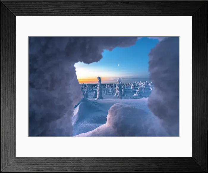Framed Print : Majestic ice sculptures during the cold arctic sunrise, Riisitunturi National Park, Posio, Lapland, Finland Framed Print : Majestic ice sculptures during the cold arctic sunrise, Riisitunturi National Park, Posio, Lapland, Finland