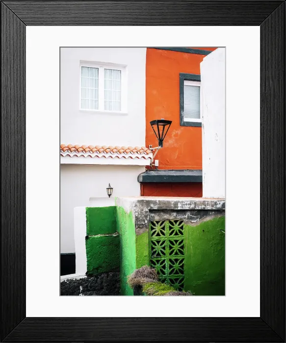 Framed Print : Abstract, architectural and vintage view of Houses in Tenerife, Canary Island, Spain Framed Print : Abstract, architectural and vintage view of Houses in Tenerife, Canary Island, Spain