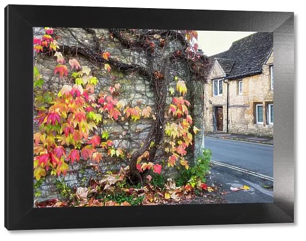 Autumn in Castle Combe, often named as 'the prettiest village in England', Wiltshire, Cotswolds, England