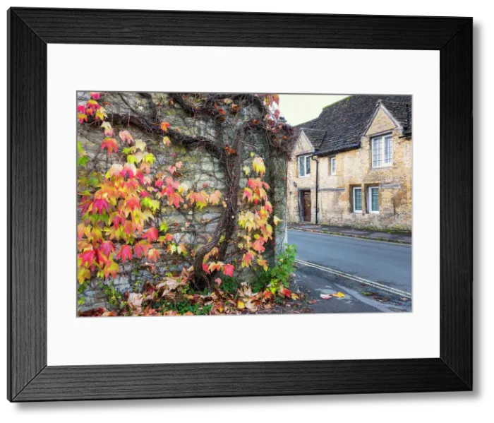 Framed Print : Autumn in Castle Combe, often named as the prettiest village in England, Wiltshire, Cotswolds, England