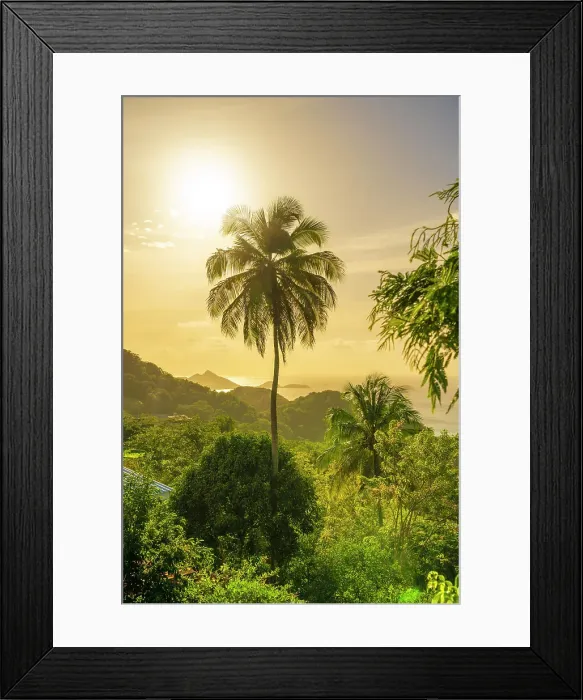 Framed Print : Elevated view from Belair, Carriacou Island, Grenada, Caribbean