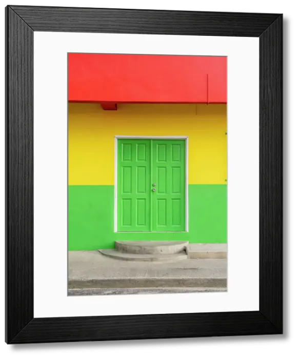 Framed Print : Colourful local building in the Grenedian flag colours, Hillsborough, Carriacou Island, Grenada, Caribbean Framed Print : Colourful local building in the Grenedian flag colours, Hillsborough, Carriacou Island, Grenada, Caribbean