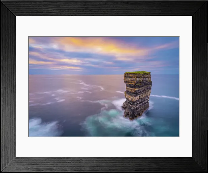 Framed Print : Ireland, Co. Mayo, Ballycastle, Downpatrick head, Dun Briste Sea Stack