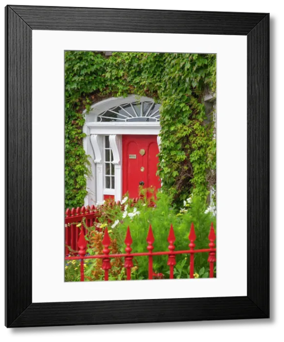 Framed Print : Ireland, Co. Mayo, Westport; Red Georgian doorway